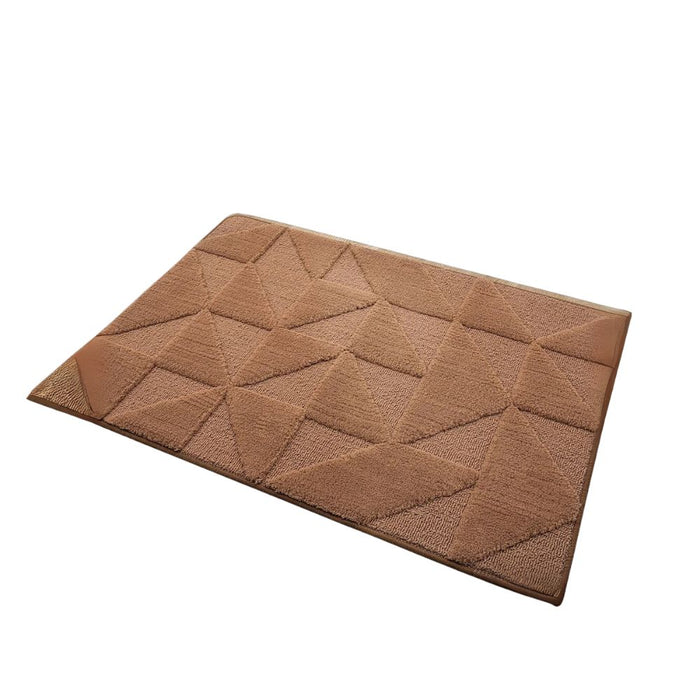 Anyhouz Doormat Brown Geometric Non Slip Dirt Resistant Mat For Kitchen And Bathroom