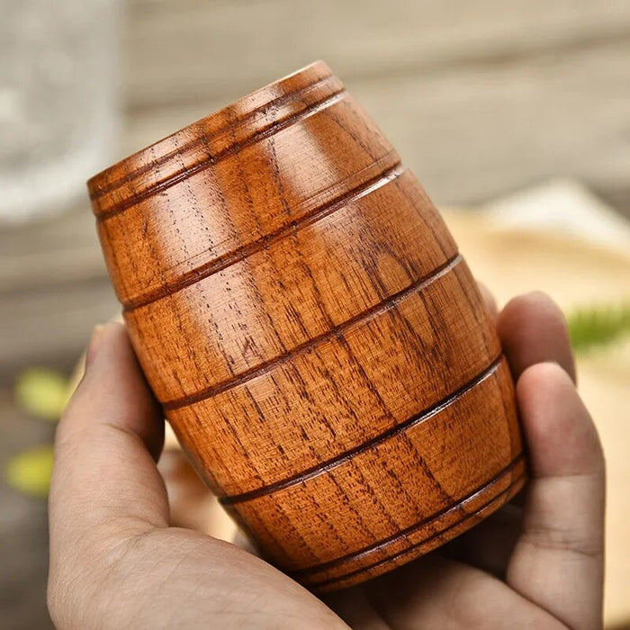 Anygleam Brown 4pcs Wooden Cup Beer Mug Kitchen Tools Accessories