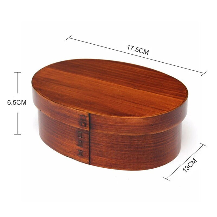 Anygleam Natural Wooden Bento Lunch Box Food Kitchen Tableware