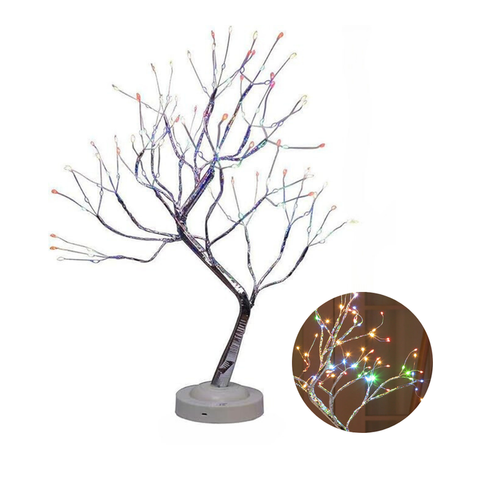 Anyhouz Table Lamp Colorful 108 LED Bonsai Tree Desk Light USB Rechargeable For Living Room