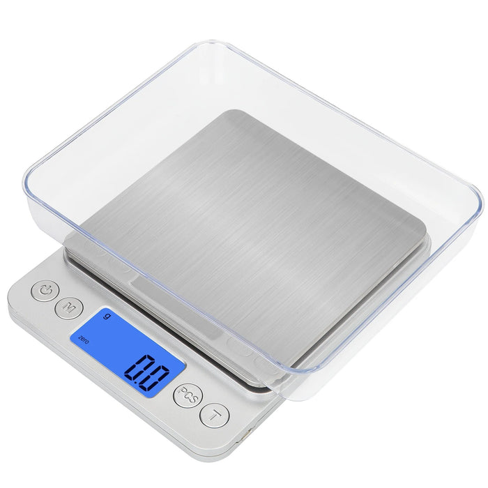 Anygleam Silver Rechargeable Stainless Kitchen Scale 5Kg Accurate Measure Electronic Portable Digital Display