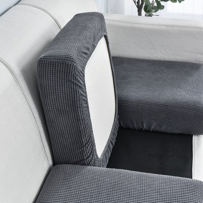 Anyhouz Sofa Cover Dark Gray Polyester Thick Stretchable Cushion For Living Room 1Pc Back Cushion