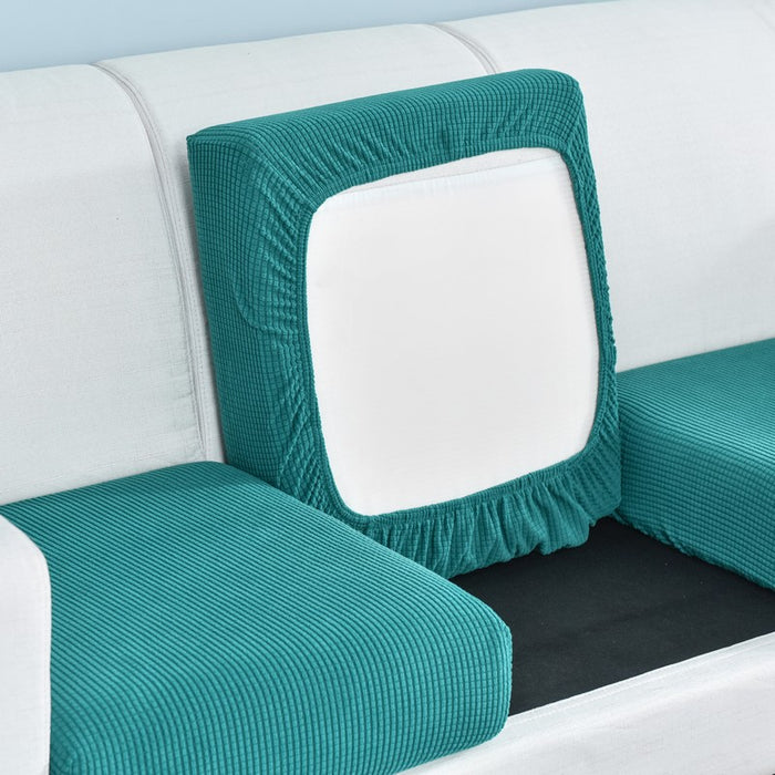 Anyhouz Sofa Cover Teal Blue Polyester Thick Stretchable Cushion For Living Room 1Pc Back Cushion