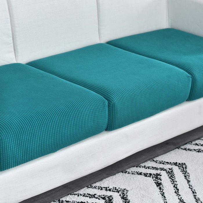 Anyhouz Sofa Cover Teal Blue Polyester Thick Stretchable Cushion For Living Room 1Pc Back Cushion