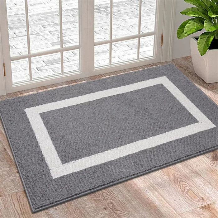 Anyhouz Doormat Grey Non Slip Dirt Resistant Mat For Kitchen And Bathroom