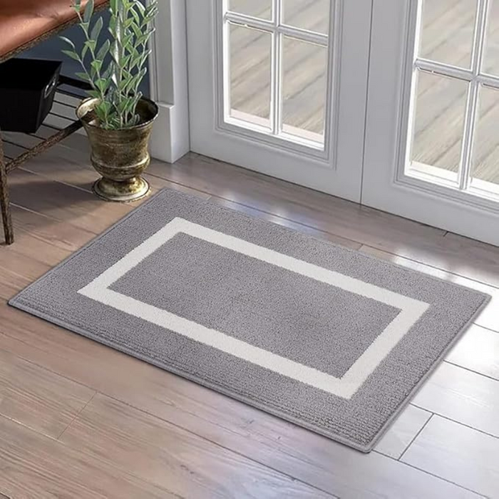 Anyhouz Doormat Grey Non Slip Dirt Resistant Mat For Kitchen And Bathroom