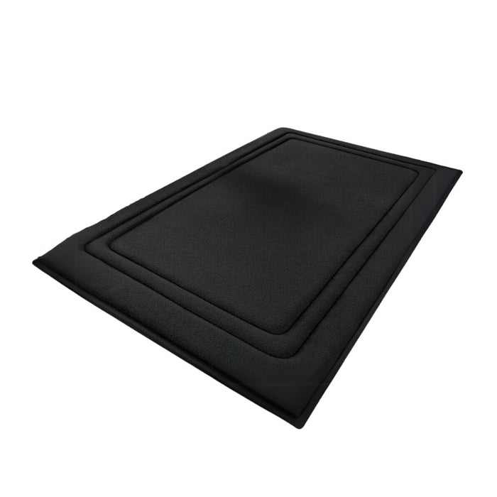 Anyhouz Doormat Black Double Frame Memory Foam Non Slip Dirt Trap Water Absorbing Mat