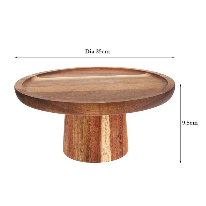 Anygleam Natural Wood Wooden Cake Stand Food Kitchen Tableware