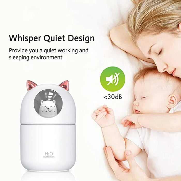 Anyhouz Mini Air Humidifier USB Powered Pet Cat Aromatherapy Spray Essential Oil Diffuser For Home Bedroom