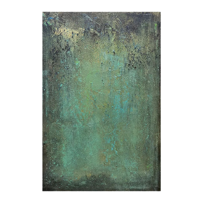 Anyhouz Canvas Art Hand Painted Emerald Serenity Abstract Minimalism Contemporary Wall Decor