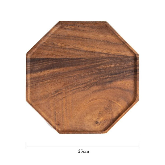 Anygleam Natural Wood Diagonal Oval Acacia Wood Plate Serving Tray Food Kitchen Tableware