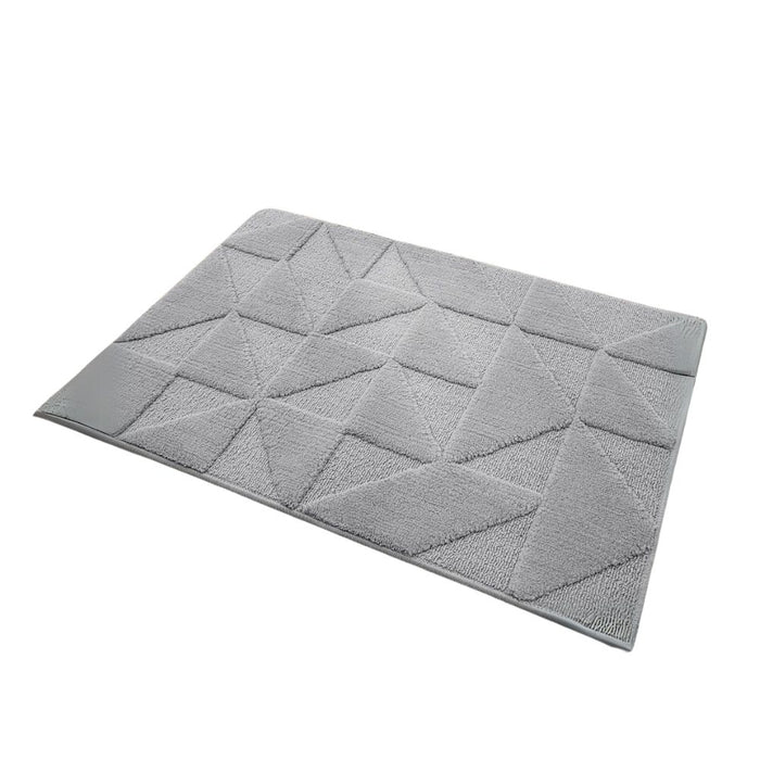 Anyhouz Doormat Gray Geometric Non Slip Dirt Resistant Mat For Kitchen And Bathroom