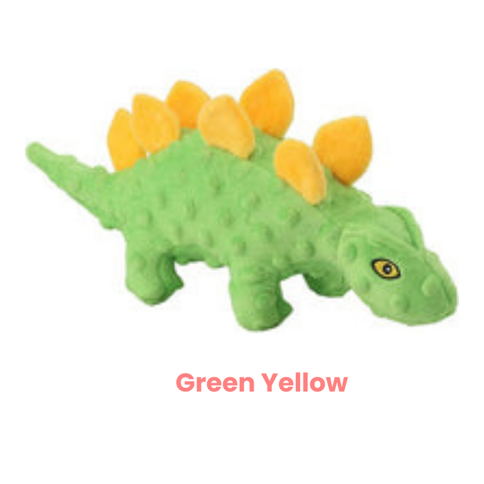 Anywags Pet Toys Plush Stegosaurus Squeaky Teething Chews For Puppies