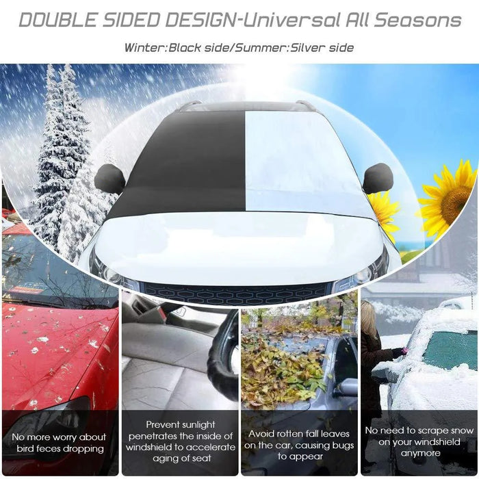 Anypack Car Front Windshield Cover Sun Shade Snow Car Cover Sunshield Dust Waterproof Protection Outdoor Exterior Protector