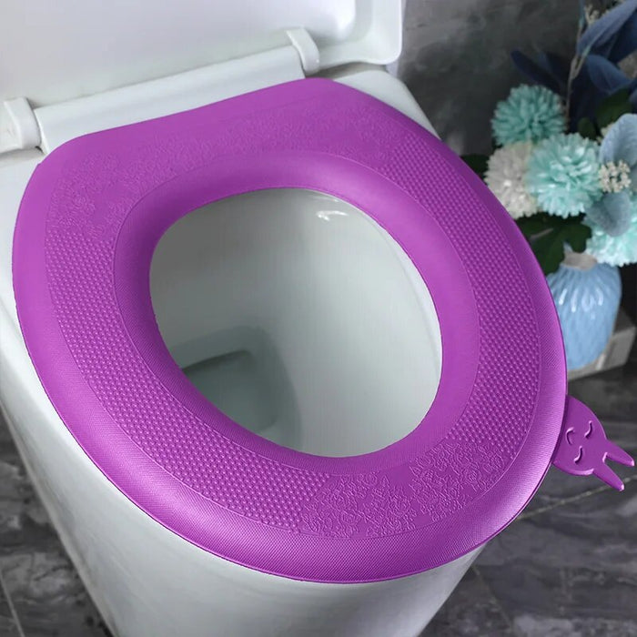 Anyhouz Toilet Seat Cover Purple Washable Mat Pad Cushion O-shape Toilet Seat Toilet  Accessories