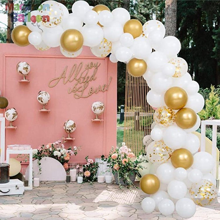 Anyparty Balloons White Gold 110Pcs Garland Arch Party Decor