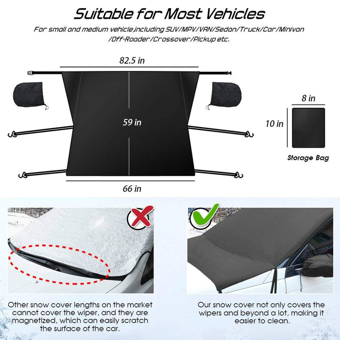 Anypack Car Front Windshield Cover Sun Shade Snow Car Cover Sunshield Dust Waterproof Protection Outdoor Exterior Protector