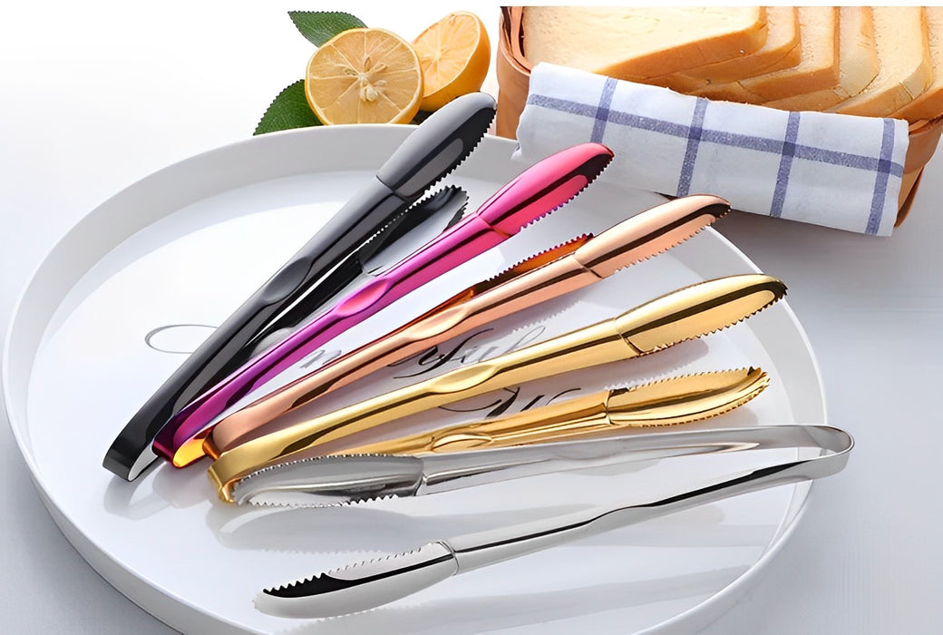 AnyGleam Tong Rose Gold 1pc Stainless Steel Clip Tableware for Salad, BBQ and Grill Party Accessory