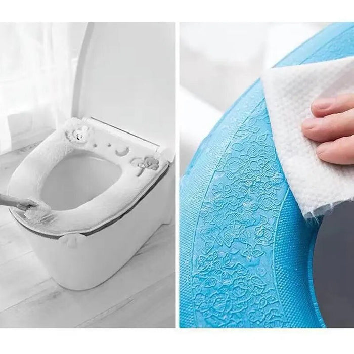 Anyhouz Toilet Seat Cover Plum Washable Mat Bathroom Pad Cushion Toilet Seat Bidet Toilet Cover Accessories