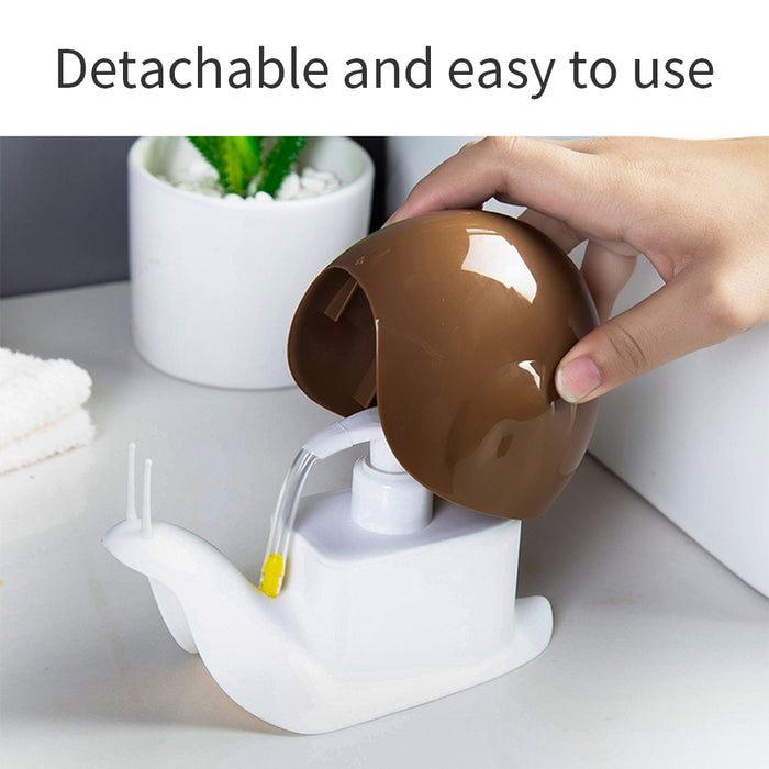 Anyhouz Snail-Shaped Lotion Shampoo Shower Gel Dispenser White Pump Bottle Home Bathroom Portable Soap