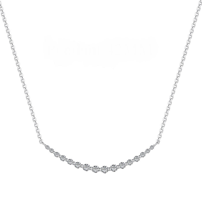 Anyco Necklace 925 Silver for Women Classic Choker Pendant Rhodium Platting Cubic Zirconia 5A Jewelry