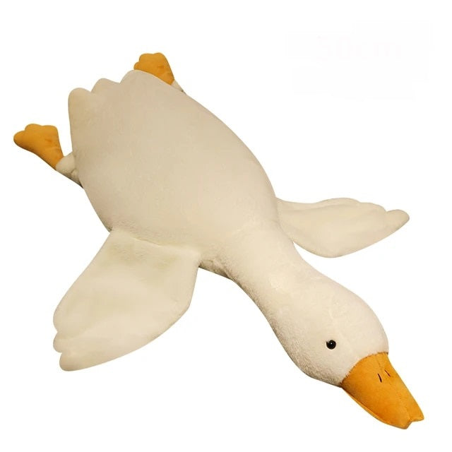 Anyhouz Side Sleep Body Pillow Cute Huge White Goose Stuffed Animal Sleeping Pillow 90CM