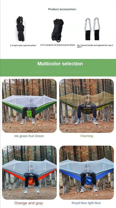 Anypack Camping Swing Chair Army Green Outdoor Mosquito Net Hammock Anti-Mosquito Nylon Parachute Cloth Indoor Swing Chair Portable Camping Supplies