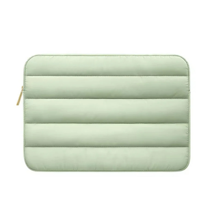 Anypack Laptop Handbag Light Green Puffy Sleeve Case Multi Functional Compartments For Business