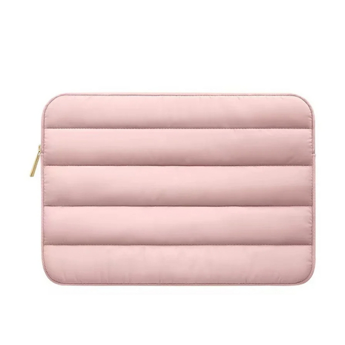 Anypack Laptop Handbag Pink Puffy Sleeve Case Multi Functional Compartments For Business