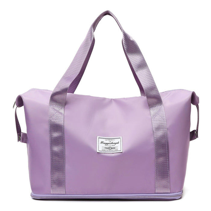 Anymom Mommy Diaper Bag Purple Waterproof Handbag Expandable Size With Zipper