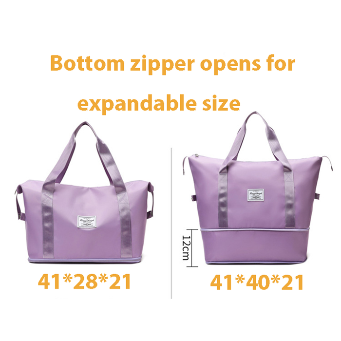 Anymom Mommy Diaper Bag Purple Waterproof Handbag Expandable Size With Zipper