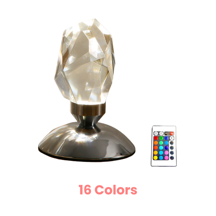 Anyhouz Table Lamp Luxury Crystal LED Decorative Faceted Night Light For Home