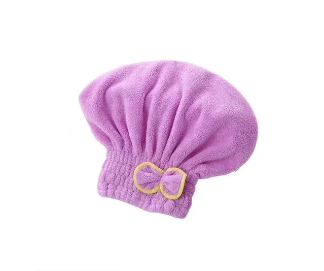 Anyhouz Hair Bonnets Purple Microfibre Quick Hair Drying Bath Spa Bath Towels for Womens Shower Hat Bathroom Accessories