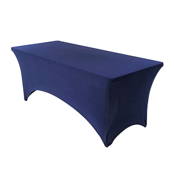 Anyhouz Tablecloth Navy Blue Stretch Spandex Rectangle Fitted Table Cover Home Party Decoration