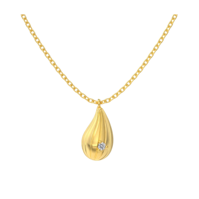 Anyco Necklace 18k Gold Plated 925 Silver Teardrop Pendant with Zircon 5A Gift Jewelry