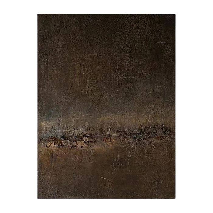 Anyhouz Canvas Art Hand Painted Nocturne in Brown Abstract Minimalist Wall Decor For Living Room