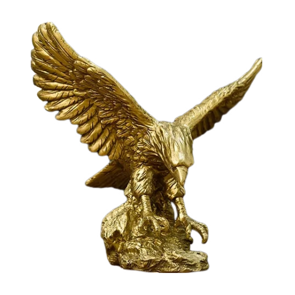 Anyhouz Home Figurine Golden Eagle Statue Small Resin for Living Room Desktop Decoration Accessories Gifts