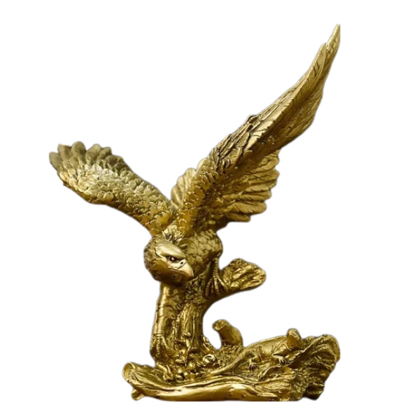 Anyhouz Home Figurine Golden Falcon Statue XS Resin for Living Room Desktop Decoration Accessories Gifts