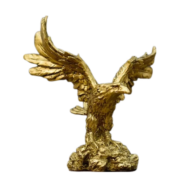 Anyhouz Home Figurine Golden Eagle Statue XS Resin for Living Room Desktop Decoration Accessories Gifts