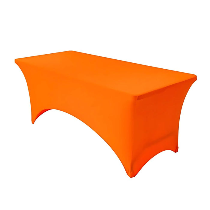 Anyhouz Tablecloth Orange Stretch Spandex Rectangle Fitted Table Cover Home Party Decoration