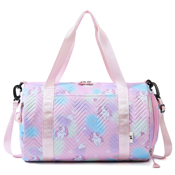 Anymom Mommy Diaper Bag Pink Unicorn Shoulder Bag with Internal Zip Pocket Waterproof Handbag for Travel and Sports