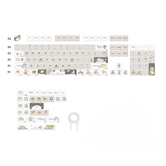 Anymob Keycap Keyboard White 131 English Keys Mechanical Switch Touch Clicks Box