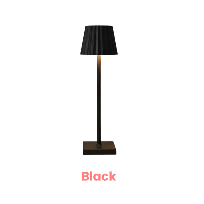 Anyhouz Table Lamp Pleated Elegance High Foot Desk Light USB Rechargeable For Living Room