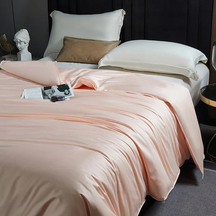 Anyhouz Duvet Cover Peach Premium Soft Mulberry Silk Blanket Comforter 3000G