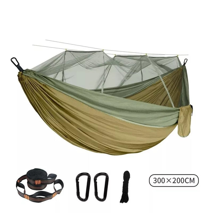 Anypack Umbrella Camping Cloth Army Green Mix Double Mosquito Net Hammock 300×200Cm Plus Size Outdoor Anti-Mosquito Hammock Anti-Rollover