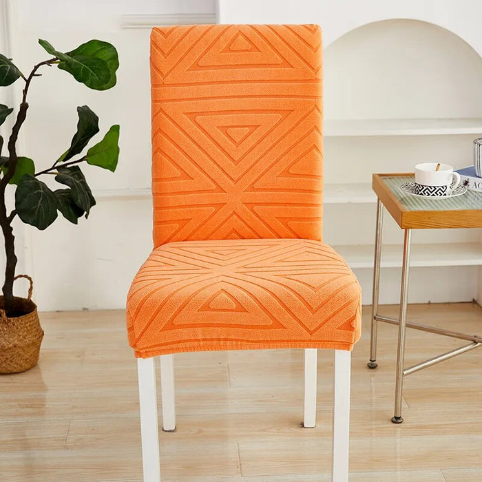 Anyhouz Chair Cover Orange Triangular Design with Elastic Material for Dining Room Kitchen Wedding Hotel Banquet Restaurant