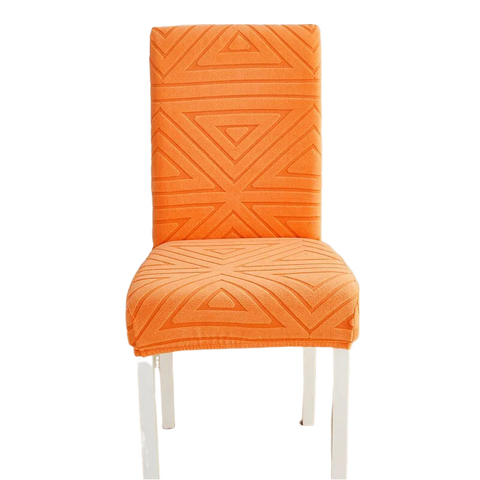 Anyhouz Chair Cover Orange Triangular Design with Elastic Material for Dining Room Kitchen Wedding Hotel Banquet Restaurant