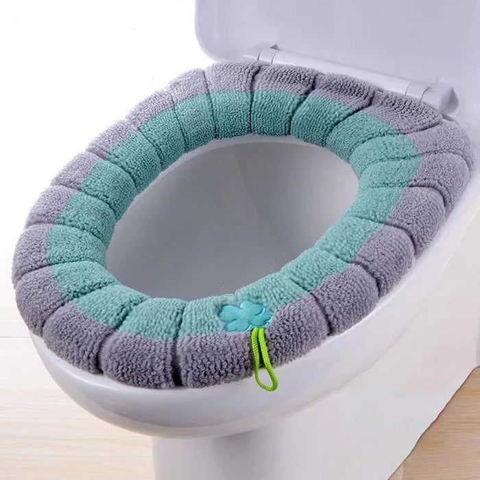 Anyhouz Toilet Seat Green Soft Warmer Washable Mat Cover Pad Cushion Seat Case Toilet Lid Cover Accessories