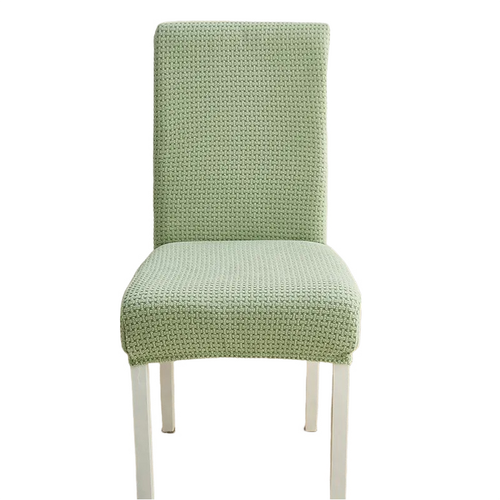 Anyhouz Chair Cover Light Green Micro Knitted Design with Elastic Material for Dining Room Kitchen Wedding Hotel Banquet Restaurant