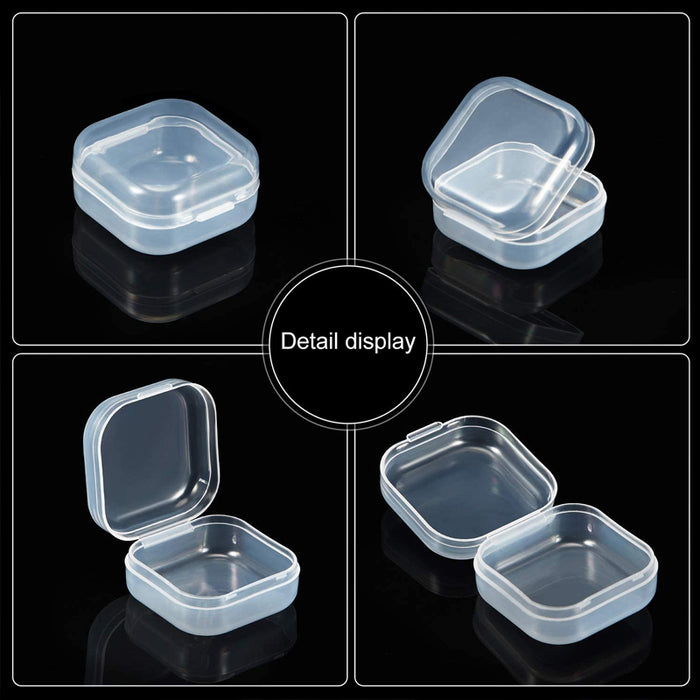 Anyhouz Jewelry Storage Containers Box 100pcs Transparent Portable Pill Medicine Holder Storage Organizer Jewelry Packaging for Earrings Ring